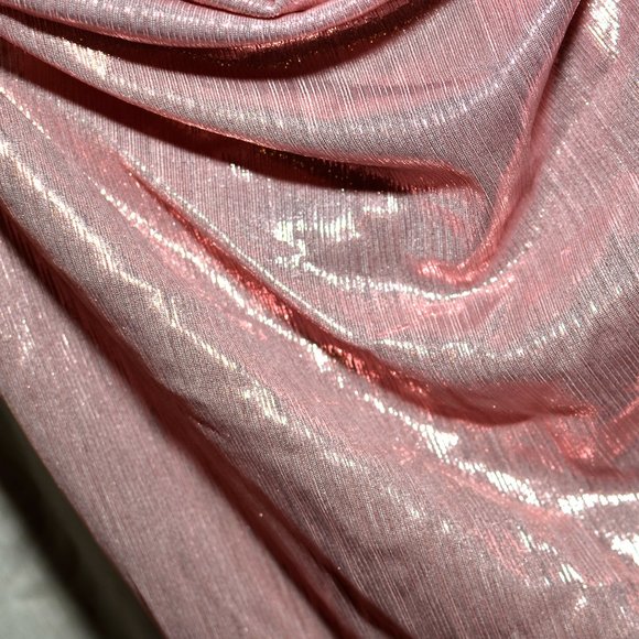 New Plus Size 4X Shein Champagne Blush Pink Slinky Sparkle Metallic Tank Top - Picture 9 of 10